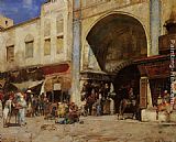 Alberto Pasini Canvas Paintings - An Eastern Market